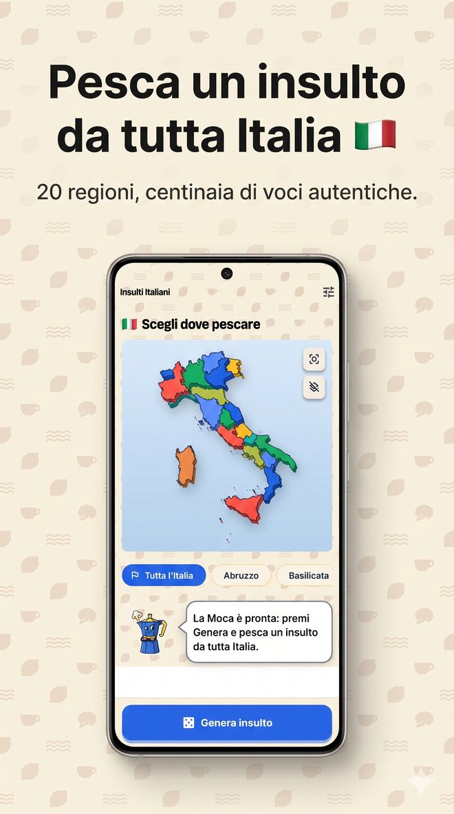 Schermata della mappa interattiva di Insulti Italiani